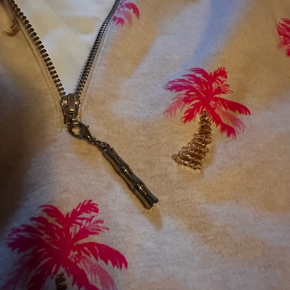 Lilly Pulitzer Skipper Hooded Beaded palm trees Dress Large